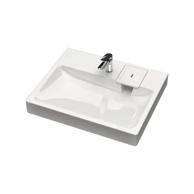 Раковина AQUADREAM Адель V53 D1 белая, в комплекте с кронштейнами и сифоном VKA053D001