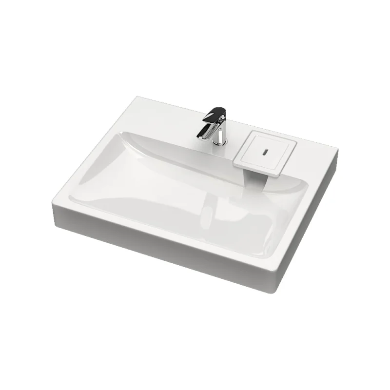 Раковина AQUADREAM Адель V53 D1 белая, в комплекте с кронштейнами и сифоном VKA053D001