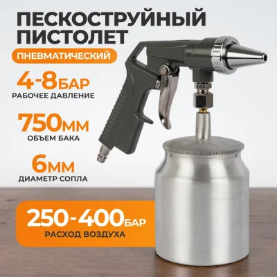 Пескоструйный пистолет WIEDERKRAFT WDK-SG14