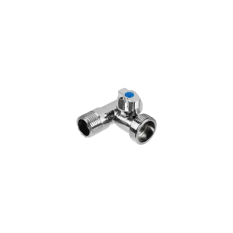 Шаровой угловой трехпроходной кран FRESSO 1/2"х3/4"х1/2", ВР-НР-НР, хром 554-446