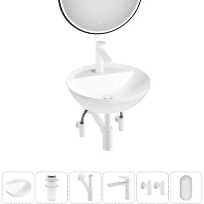 Набор Wellsee 6 в 1 Cute Twin R накладная раковина 42x42 см 20218950R