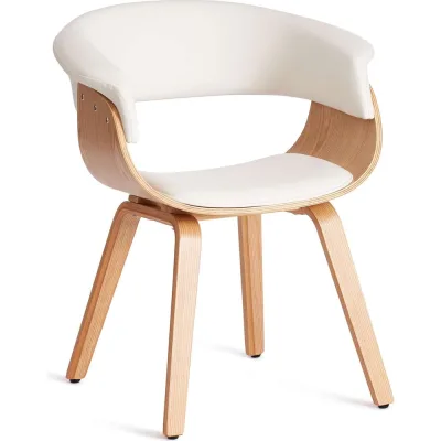 Стул Tetchair vimta (mod.8021) дерево / экокожа, 69x56x77 см, натуральный/белый 13659
