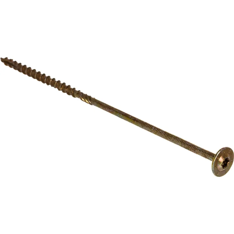 Саморез по дереву HIMTEX проф. желт. тарельчатая голова Torx 30 6x180 50 шт. 06180Wh