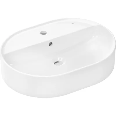Раковина-чаша Hansgrohe Xuniva U 600x450 с отверстием под смеситель и переливом, белый 60171450