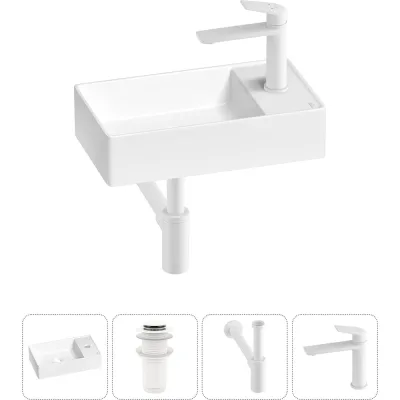 Мини-раковина для ванной комнаты или туалета Wellsee WC Area в наборе 4 в 1 20213621R