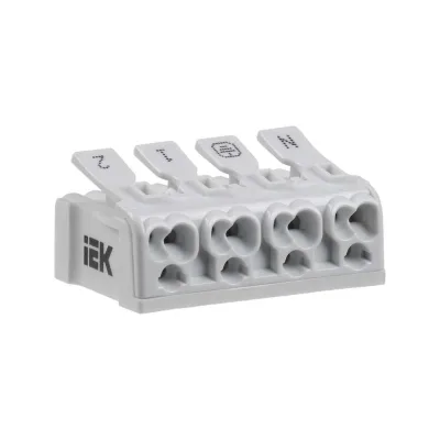 Клемма пружинная соединительная IEK КСП4-2L+N+PE, 120шт UKZ-B06-4P-F0-E0-10