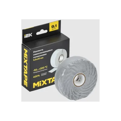 Изолента самослипающаяся силиконовая резиновая IEK MIXTAPE PRO 0,5x25 мм, 9,1 м MT7-IZ32-D05-25-D91