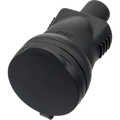 Розетка одинарная Düwi с заземлением 16 А 230 В IP44 с крышкой черная (27456 8)