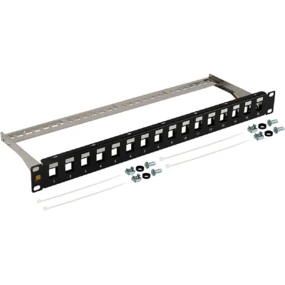 Патч-панель наборная LANMASTER 19", экранированная, 16 портов, 1U, LAN-PPN16OK-STP