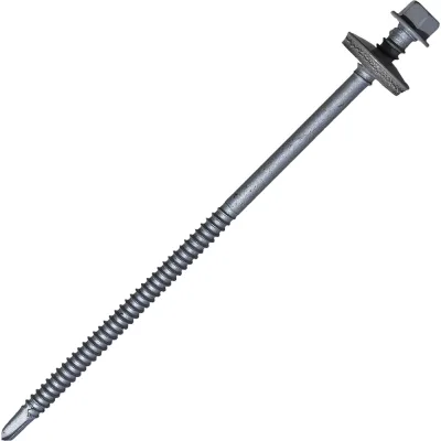 Саморез для сэндвич-панелей HARDWEX ТМ HWX5-P10-6.3/5.5x135 мм, св.№3, RUSPERT, RAL 9006, 100 шт. 5190002407220