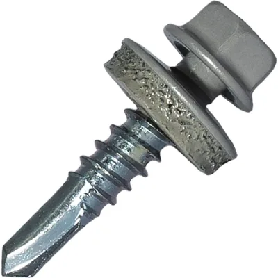 Кровельный саморез Rizzel 4,8x19 RAL 9006 сверло №2, 400 шт 00000344731