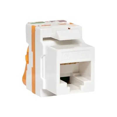 Неэкранированный модуль EKF Keystone TERACOM CS Cat.6A 110 IDC 180 градусов самозажимной (Toolless), оранжевый TRCS-KSTN-RT180-6AUTP-OR