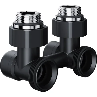 Узел нижнего подключения ROYAL THERMO Design угловой 1/2x3/4 EK (черный) НС-1701228
