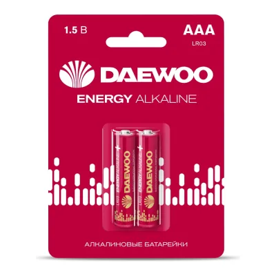 Батарейка Алкалиновый элемент питания DAEWOO AAA/LR03 1.5В Energy Alkaline BL-2 (уп.2шт) 5029873