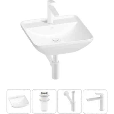 Набор Wellsee 4 в 1 Cute Twin S накладная раковина 43x43 см 20213365R