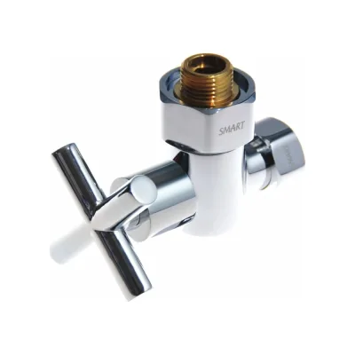 Угловой кран-вентиль SMT ручка крест, хром, 3/4х1/2 г/ш, 1 шт 8470SCH0405