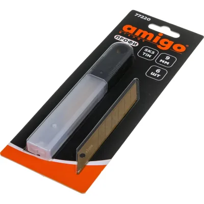 Лезвия TiN 6 шт, 9 мм для ножа AMIGO 77220