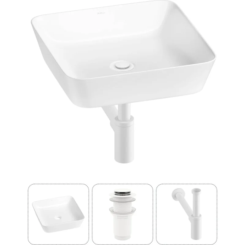 Набор Wellsee 3 в 1 Cromulent накладная раковина 44x44 см 318002000 20213553R