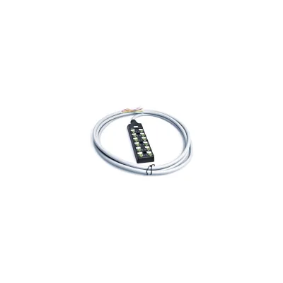 Распределительная коробка VELLEDQ M8-A3-12K3P-3.0PVC/GY разъем М8, портов 12, 3pin, PNP, кабель ПВХ серый 3м, 08-00034579