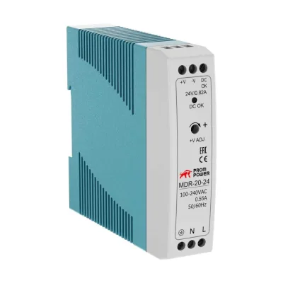 Источник питания Prompower mdr-20-24, на выходе 24 В DC, 0.82a, 20 Вт. входное 85-264 В AC (120-370 В DC) MDR2024