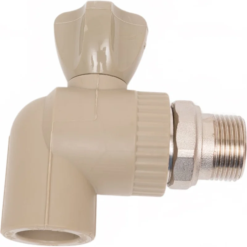 Шаровой кран LAMMIN ppr радиат. угл. 25x3/4" premium 40/5 серый Lm31176025020G