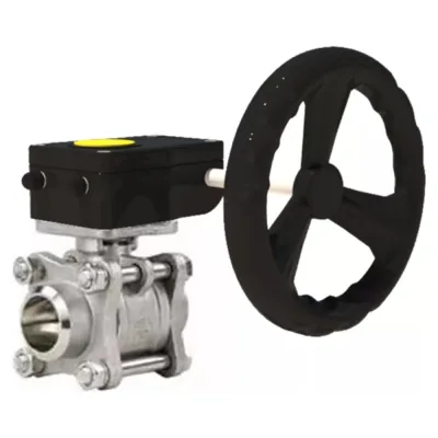 Кран шаровой DN.ru КШПП 316.200-ISO Ду65 Ру25 с редуктором HAM-1 D160-12964