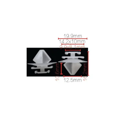 Клипса крепежная для а/м Renault, Citroen, Peugeot молдинга 71719954, 856540, 7701049270, 10 шт Nord-Yada 909466