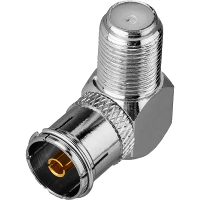 Антенный переходник (гнездо F - гнездо ТВ), RG-6, угловой REXANT 06-0026-A