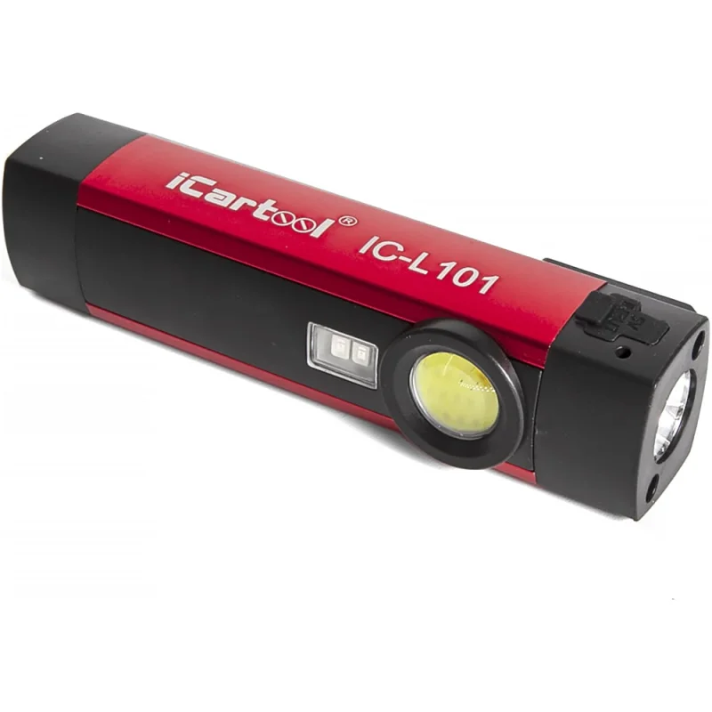 Светодиодный аккумуляторный фонарь iCarTool с УФ подсветкой, 3 режима работы IC-L101