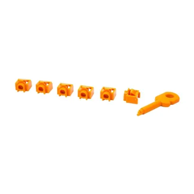 Комплект заглушек порта LANMASTER RJ-45 6 шт. + ключ, черный LAN-SEC45-PL-SET-BK