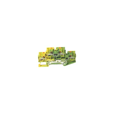 Заземляющая клемма UJ6-4/2X2JD, 4 точки подключения в клемме, тип фиксации провода: push-in, номинальное сечение: 4 мм кв., цвет: желто-зеленый, 30 шт. UPUN erp859407