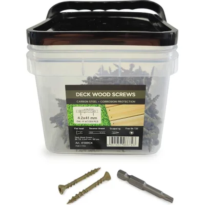 Саморезы для монтажа террас и фасадов Camo Deck Wood Screws 41x4,2 mm, C4, T20 350 шт., с антикоррозийным покрытием, арт. 41350C4