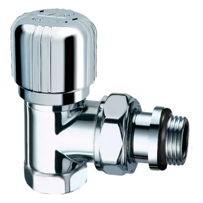 Термостатический вентиль FAR угловой Lady 1/2" ВР, серебро EPDM FL 0118 12P