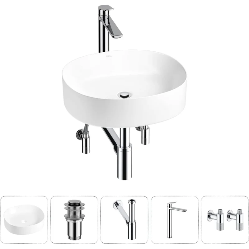 Набор Wellsee 5 в 1 Belle Spa 2.0 накладная раковина 45x42 см 20212533R