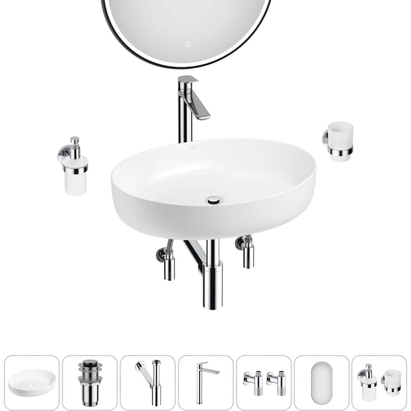 Набор Wellsee 7 в 1 Belle Spa 3.0 накладная раковина 55x41 см 20218493R