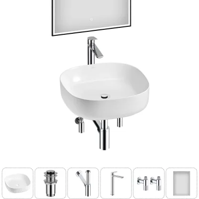 Набор Wellsee 6 в 1 Belle Spa 3.0 накладная раковина 45x45 см 20218503R