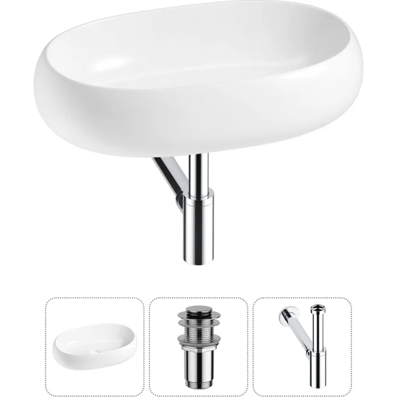 Комплект Wellsee 3 в 1 Lavinia Boho Bathroom Sink накладная раковина 56x33 см 20215083R