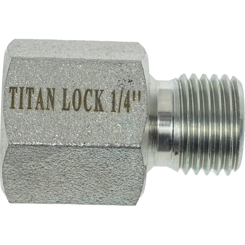Переходной ниппель TITAN LOCK сталь, 1/4", НР BSP/ВР NPT, TL1/4RMBS-FNP