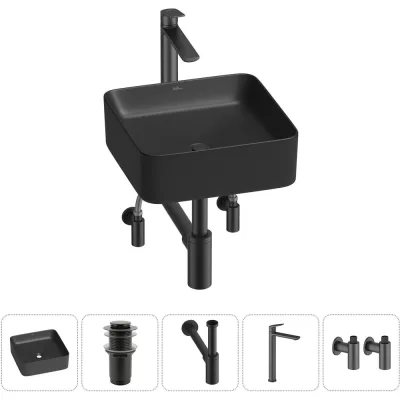 Набор Wellsee 5 в 1 Mint накладная раковина 37x37 см 20212475R