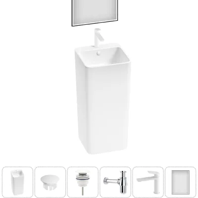 Набор Wellsee 6 в 1 Callipy Art напольная раковина 40x40x84,5 см 20218940R