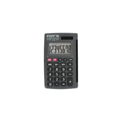 Карманный калькулятор STAFF STF-6248 104х63мм, 8 разрядов, двойное питание, 250284