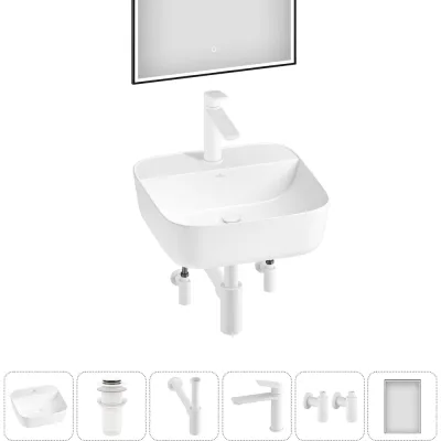 Набор Wellsee 6 в 1 Preen накладная раковина 40x40 см 20218322R