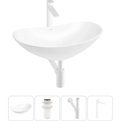 Акционный набор Wellsee 4 в Carefree Dove накладная раковина 60x36 см 20212292R