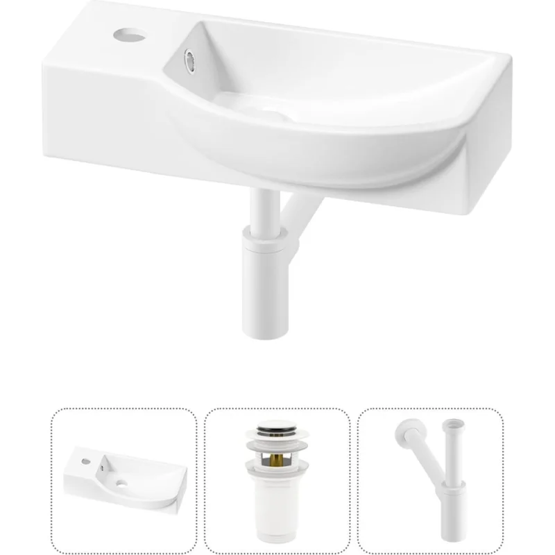 Комплект Wellsee 3 в 1 Lavinia Boho Bathroom Sink накладная/подвесная раковина 45x24 см 20216084R