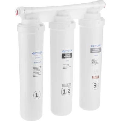 Трёхступенчатый фильтр Гейзер оптима для мягкой воды без крана 66033