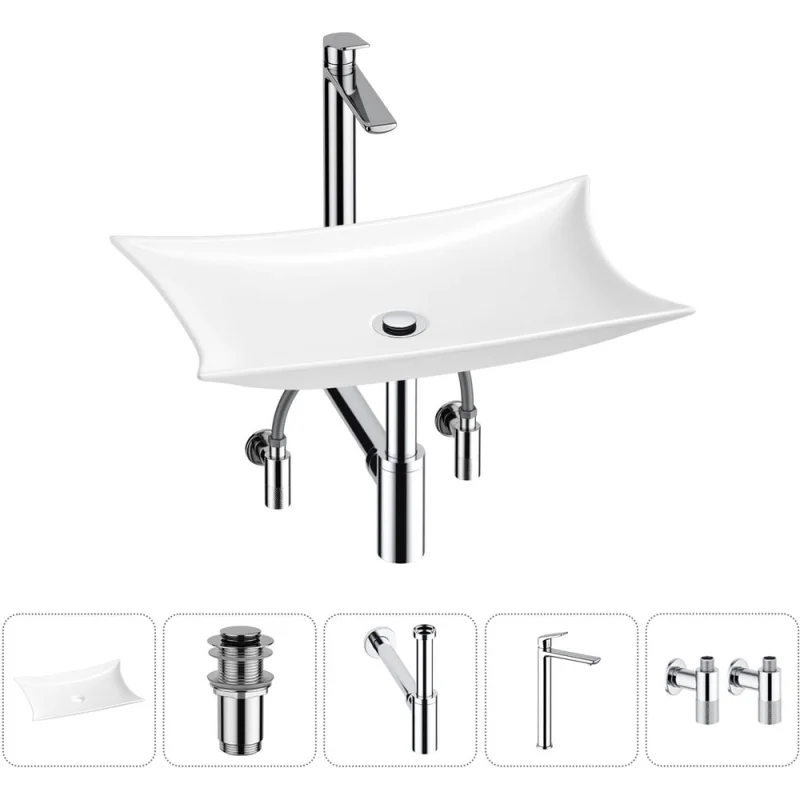 ΠΠΎΠΌΠΏΠ»Π΅ΠΊΡ Wellsee 5 Π² 1 Lavinia Boho Bathroom Sink Π½Π°ΠΊΠ»Π°Π΄Π½Π°Ρ ΡΠ°ΠΊΠΎΠ²ΠΈΠ½Π° 59x39 ΡΠΌ 20215299R
