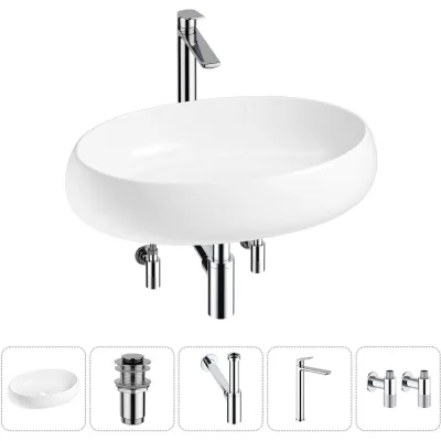 Комплект Wellsee 5 в 1 Lavinia Boho Bathroom Sink накладная раковина 60x40 см 20215107R