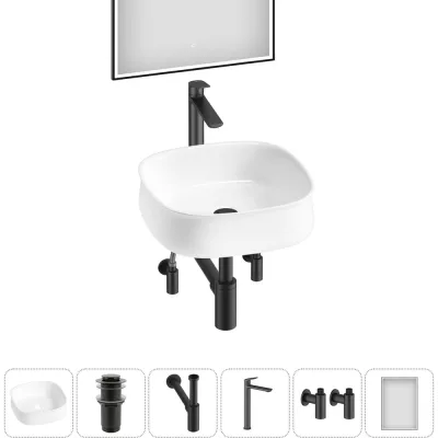 Комплект Wellsee 6 в 1 Lavinia Boho Bathroom Sink накладная раковина 42x42 см 20219442R