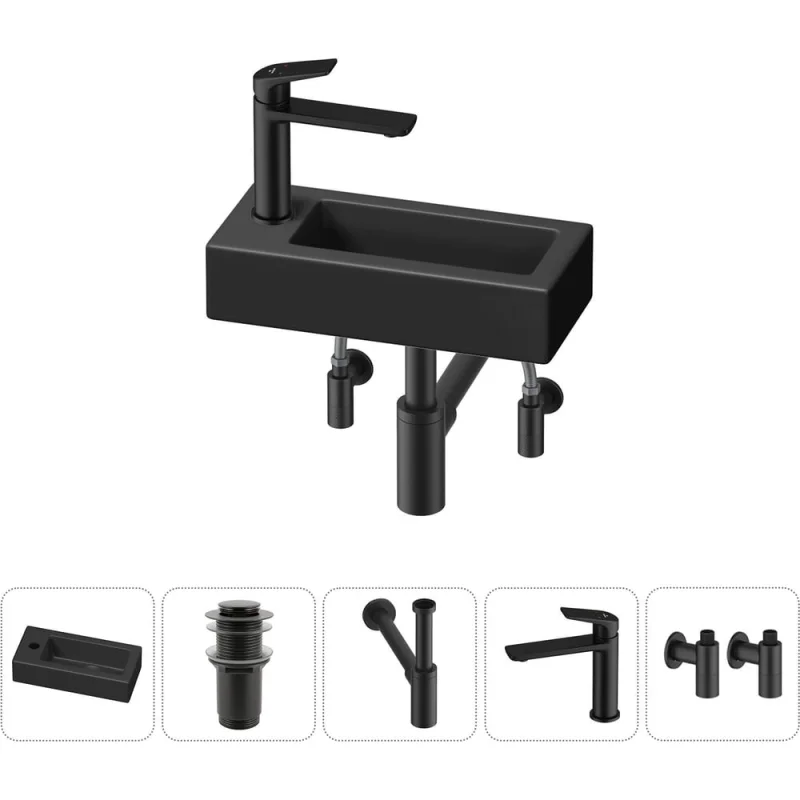 Комплект Wellsee 5 в 1 Lavinia Boho Bathroom Sink накладная/подвесная раковина 37x18 см 20215907R