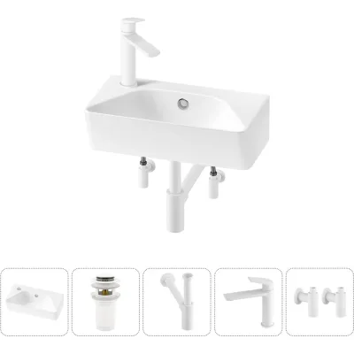 Комплект Wellsee 5 в 1 Lavinia Boho Bathroom Sink накладная/подвесная раковина 40x22 см 20216456R